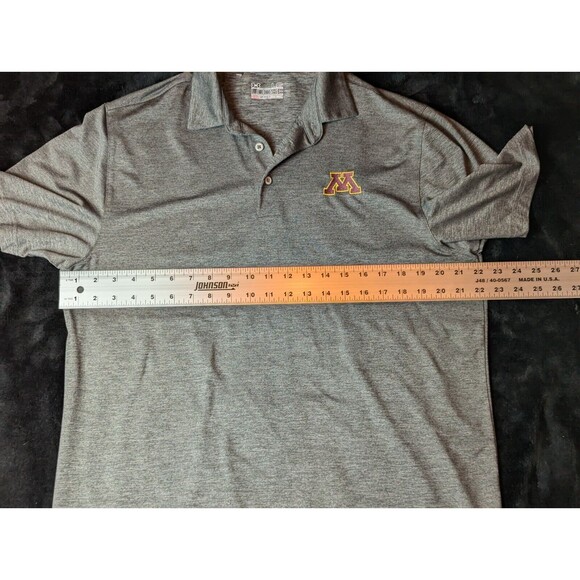 Minnesota Golden Gophers Polo Shirt Mens Large Gray Solid Loose Under Armour - Picture 3 of 7